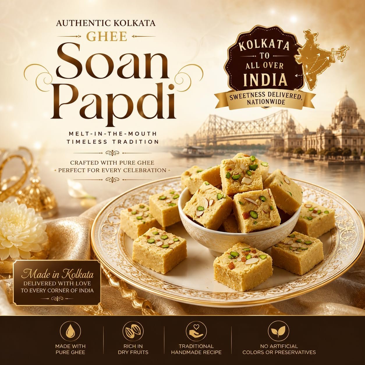 Authentic Bengali Style Soanpapdi - The Flakiest Ghee-Laden Treat from Kolkata