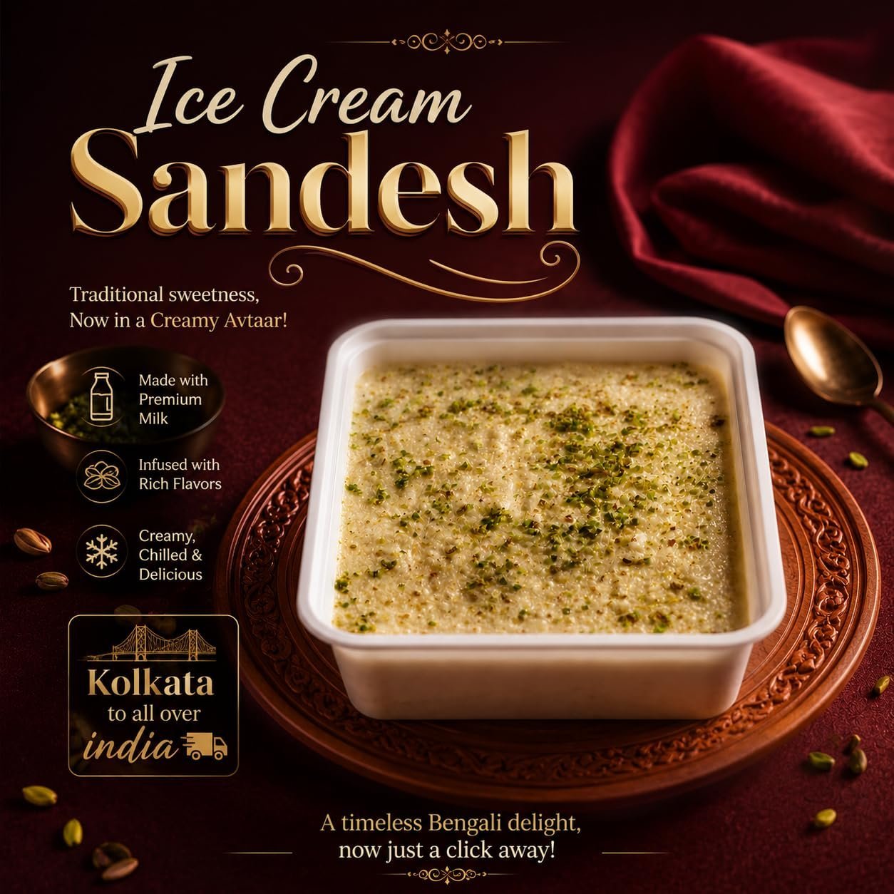 Ice Cream Sandesh - The Chilled, Creamy, and Modern Delight