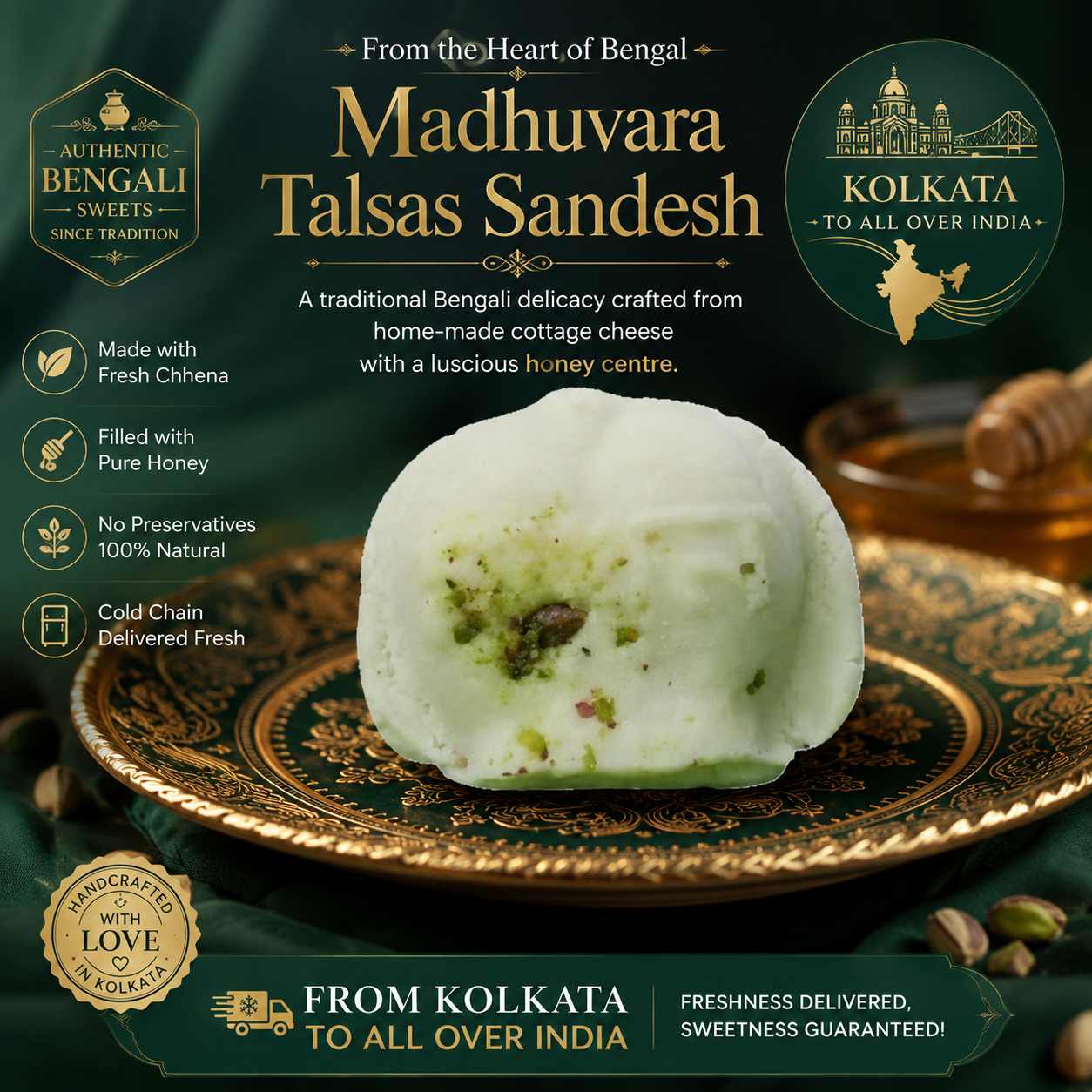 Madhuvara Talsas Sandesh - The Golden Nectar of Kolkata’s Tradition