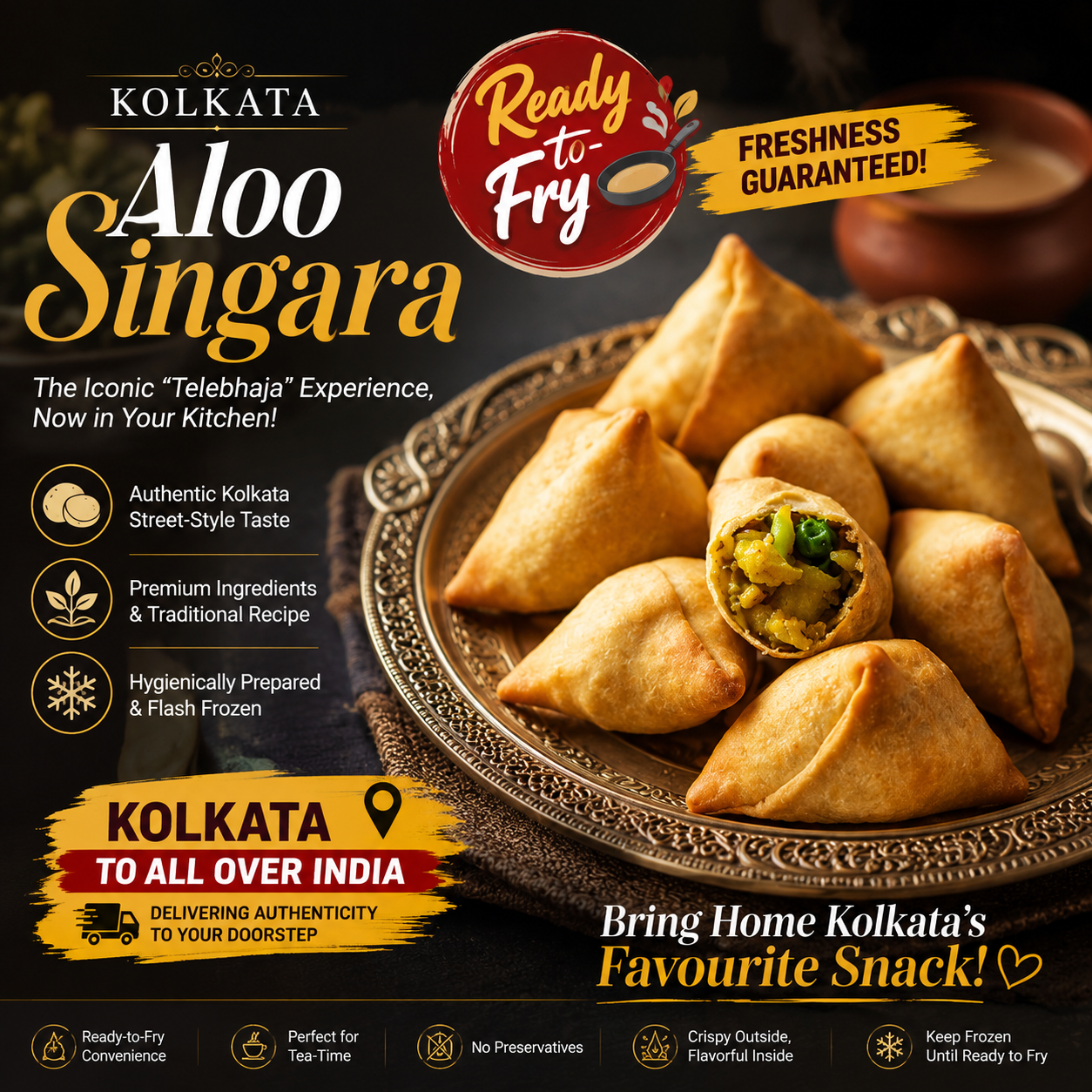 Kolkata Aloo Singara: The Iconic "Telebhaja" Experience, Now in Your Kitchen!