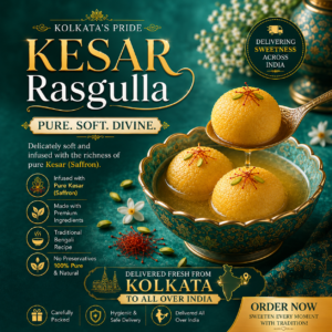 Kesar Rasgulla - The Royal Saffron Crown Jewel of Kolkata’s Sweets